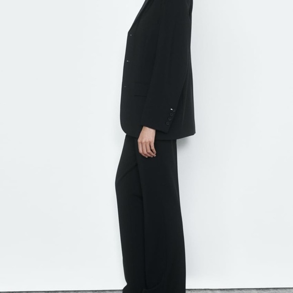 ZARA WOMAN STRAIGHT WOOL BLEND BLAZER ZW COLLECTION BLACK SIZE M NEW WITH TAG - Picture 4 of 14